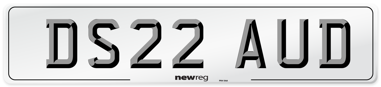 DS22 AUD Number Plate from New Reg